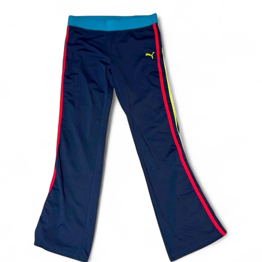Puma Girl’s XL Blue Striped Side Track Sweatpants Active - Picture 1 of 5